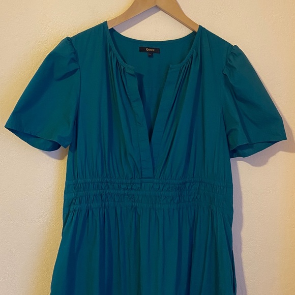 Quince Organic Cotton Tiered Maxi Dress Garden Green Large - Picture 8 of 15